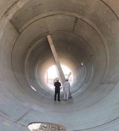Internal view of a DWC shell showing the dividing wall