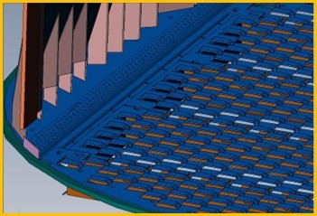 3D sectional view of the EPV anti-fouling tray
